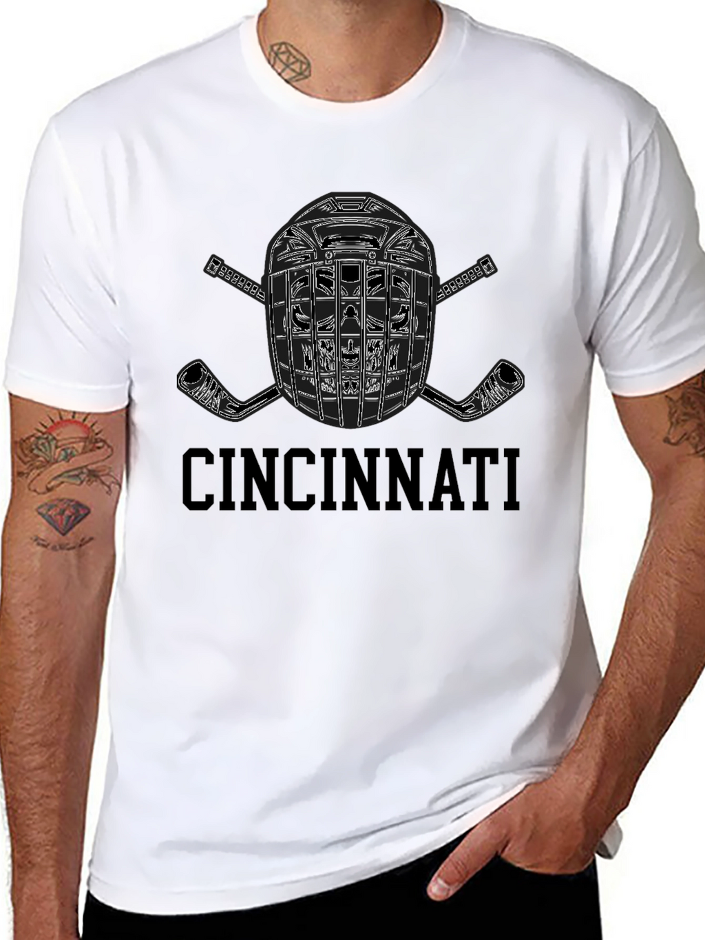Cincinnati Hockey Helmet Graphic Tee