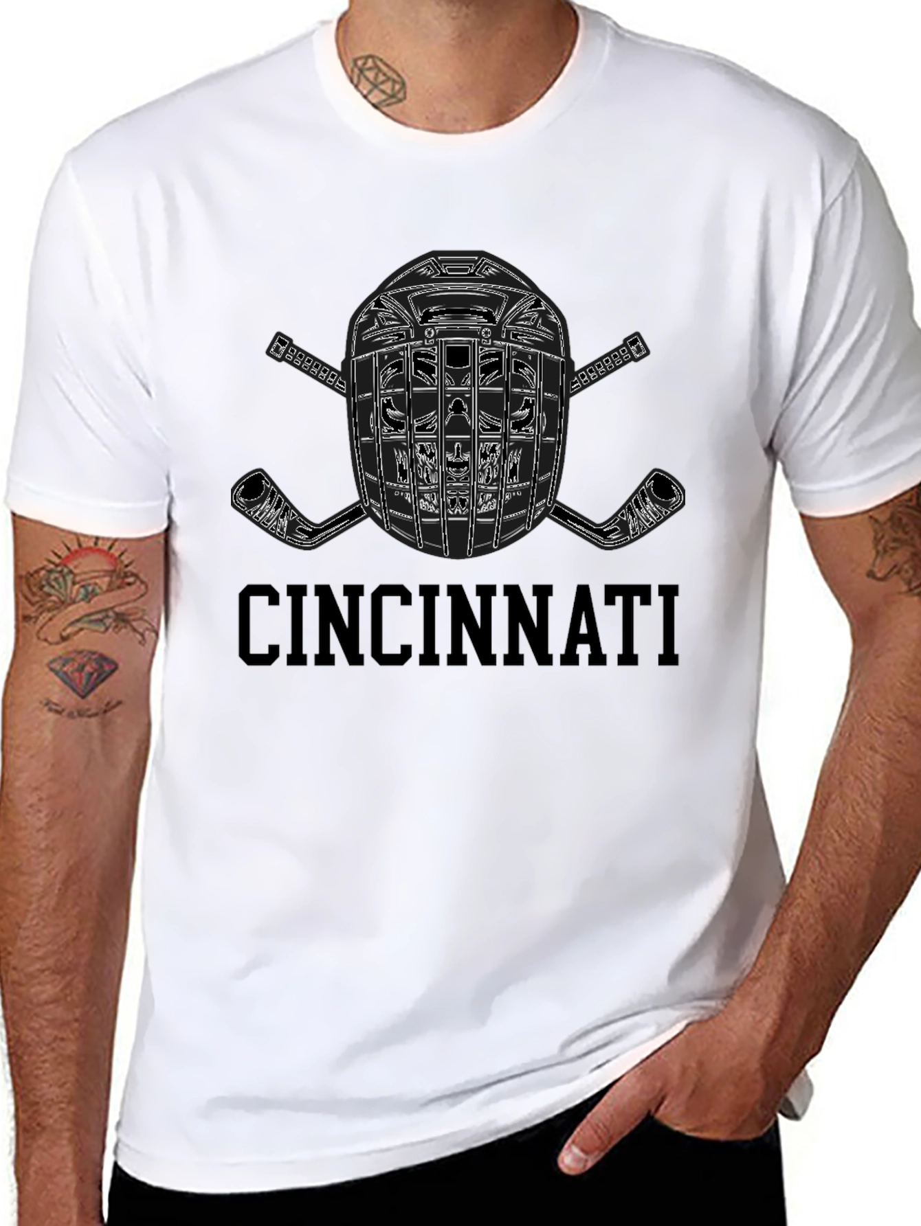 Cincinnati Hockey Helmet Graphic Tee