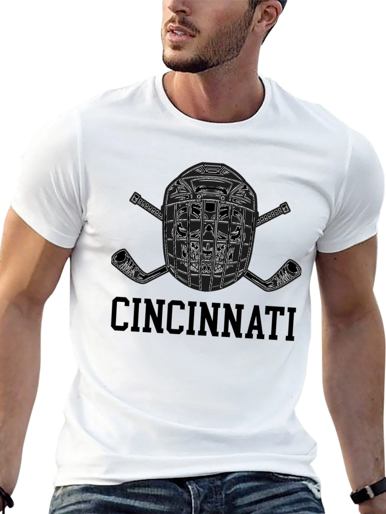 Cincinnati Hockey Helmet Graphic Tee