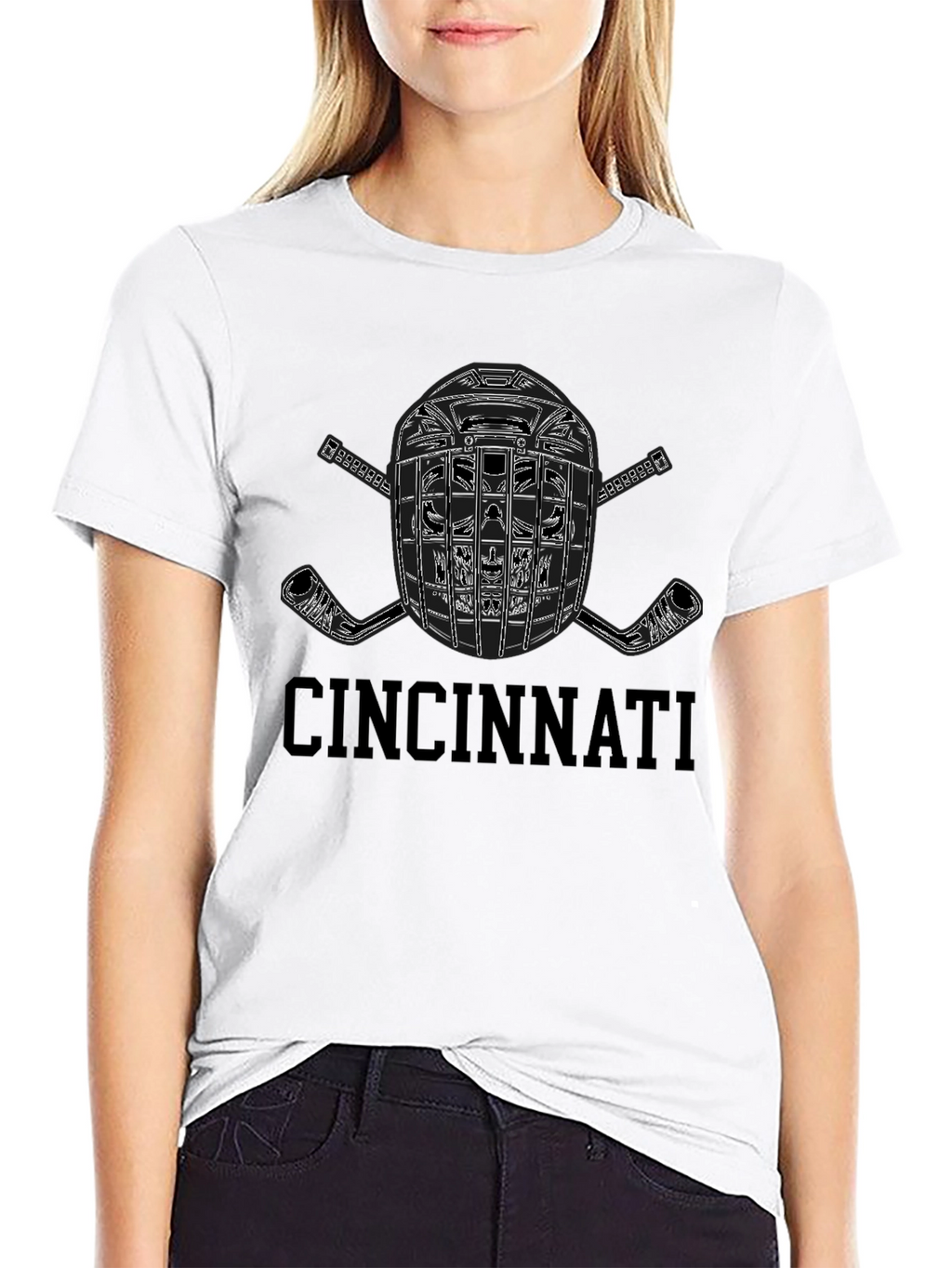 Cincinnati Hockey Helmet Graphic Tee
