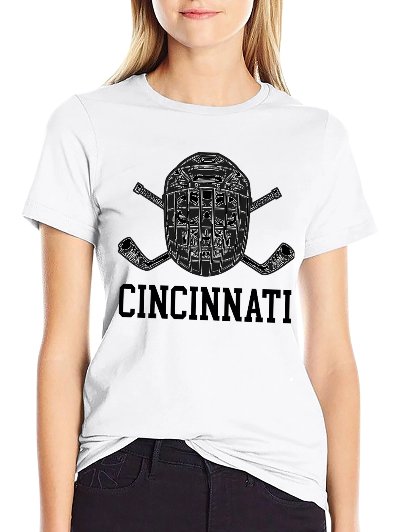 Cincinnati Hockey Helmet Graphic Tee