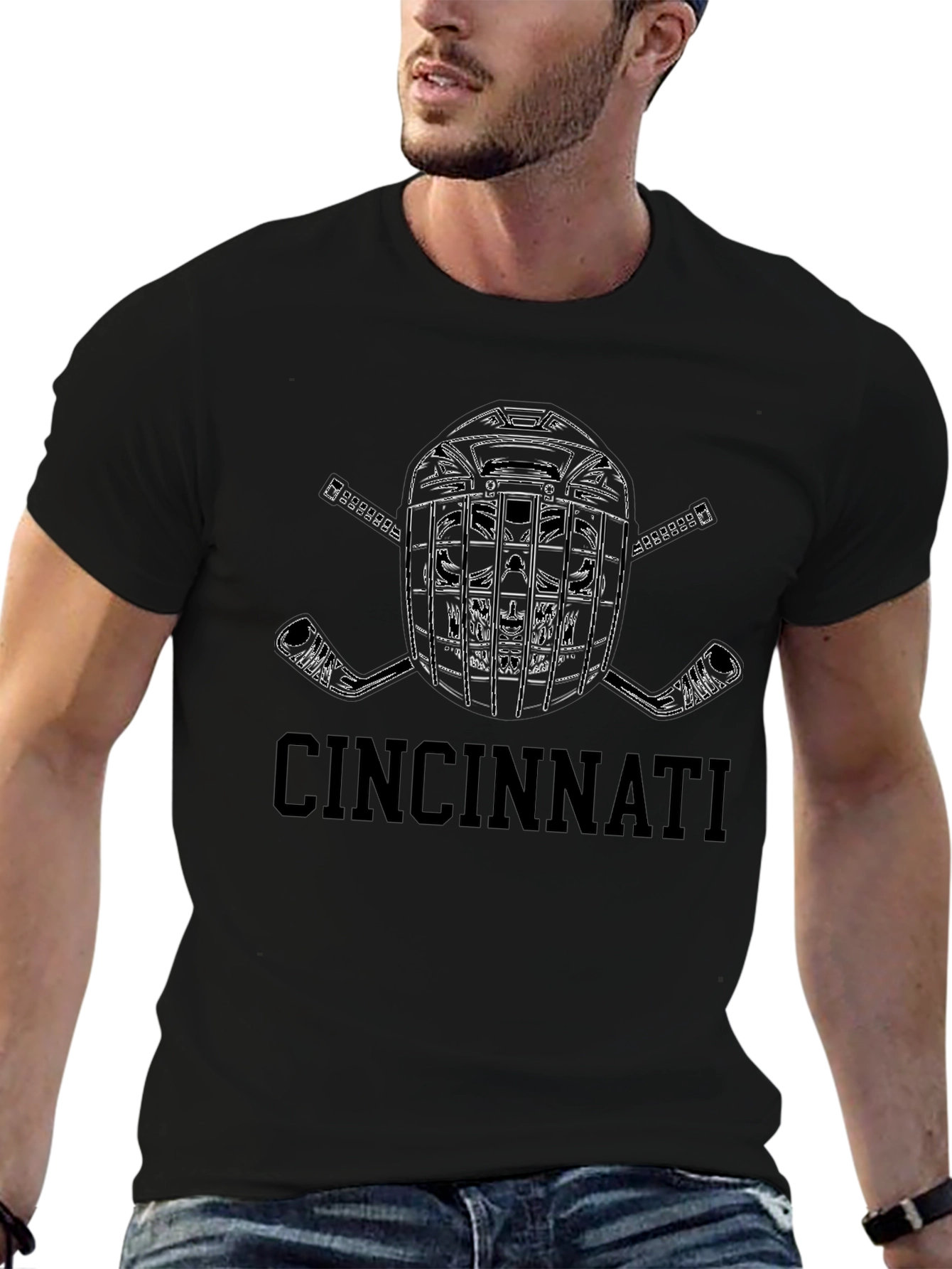 Cincinnati Hockey Helmet Graphic Tee