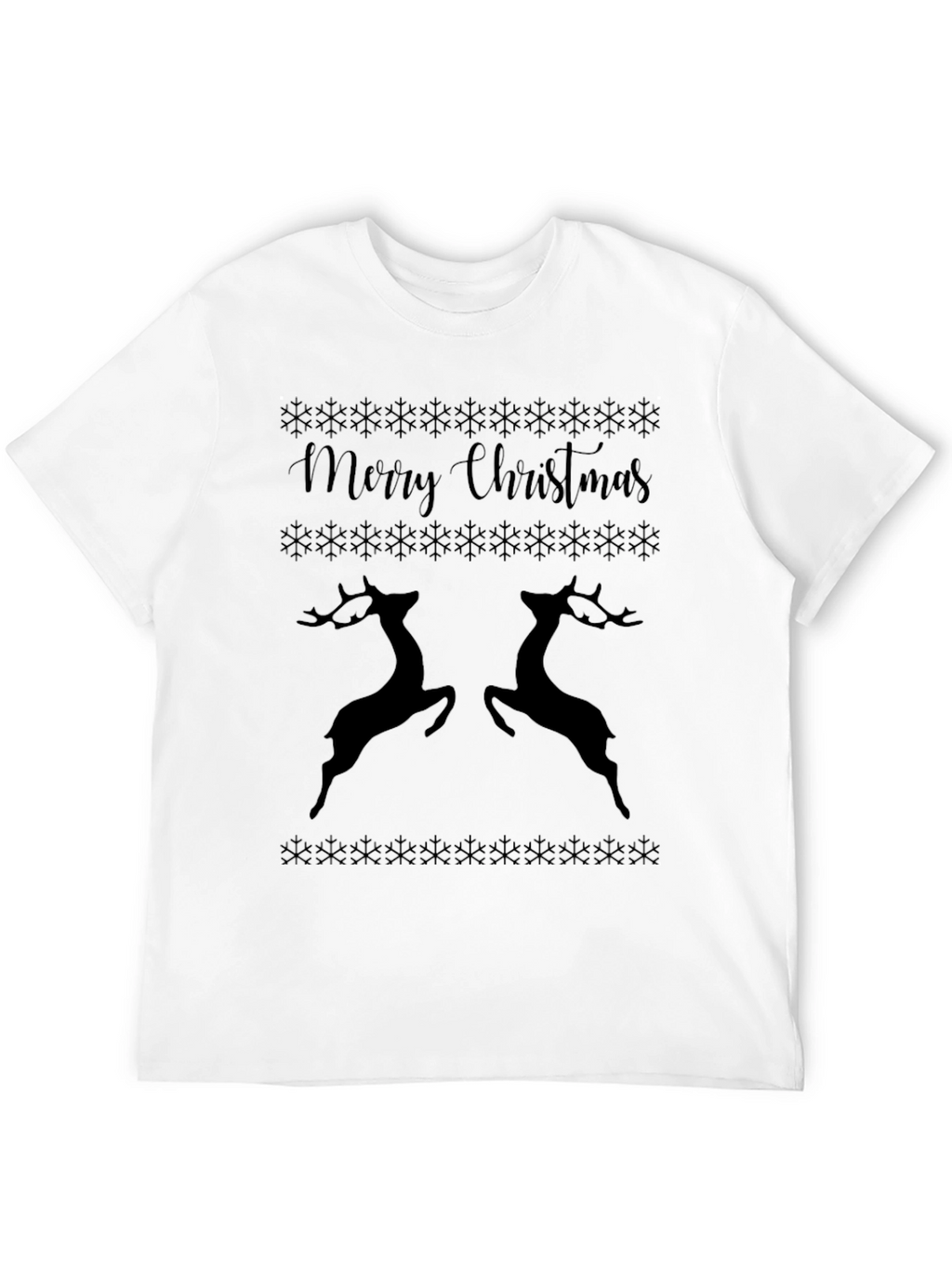 Festive Merry Christmas Reindeer Graphic Tee