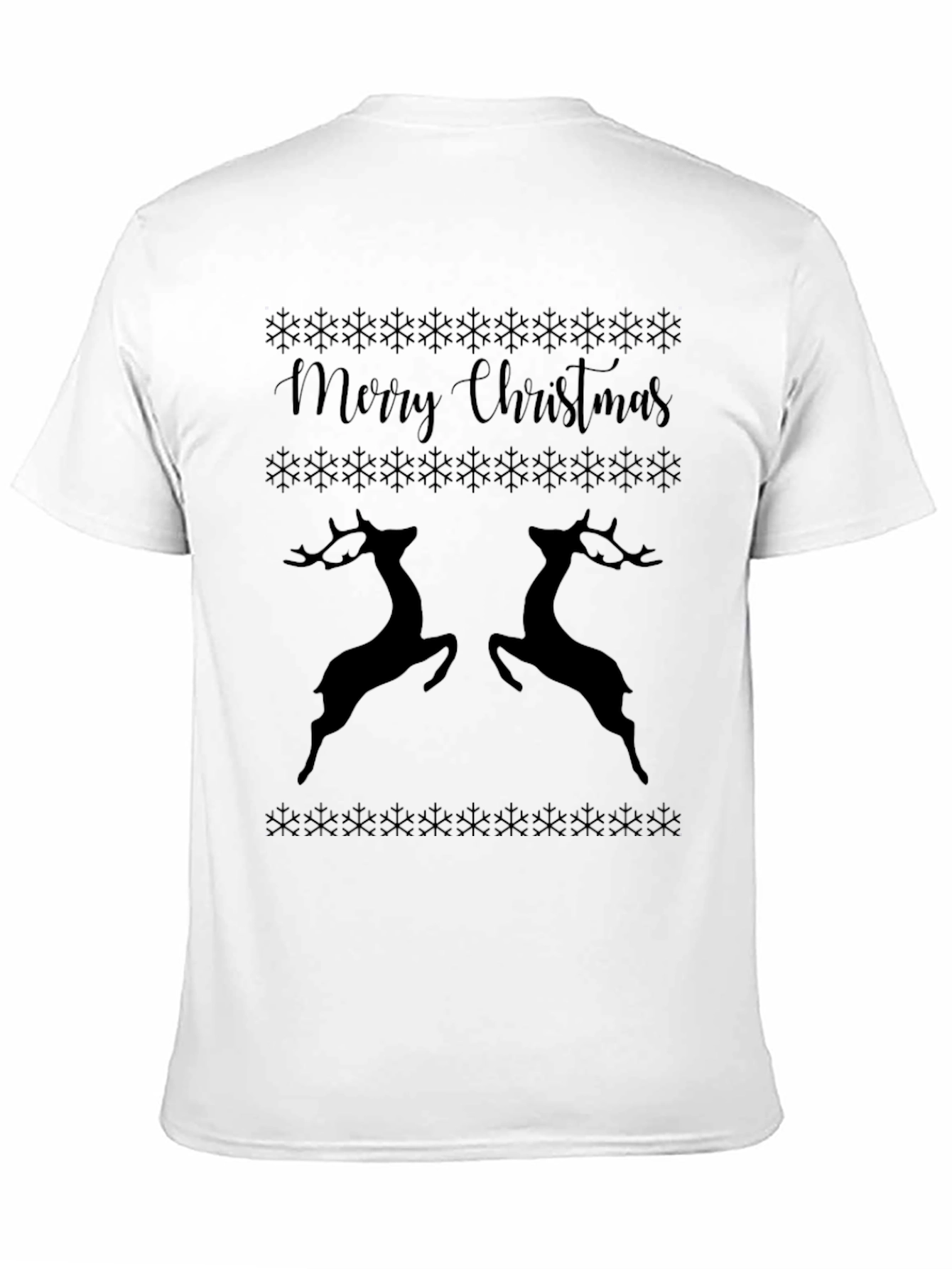 Festive Merry Christmas Reindeer Graphic Tee