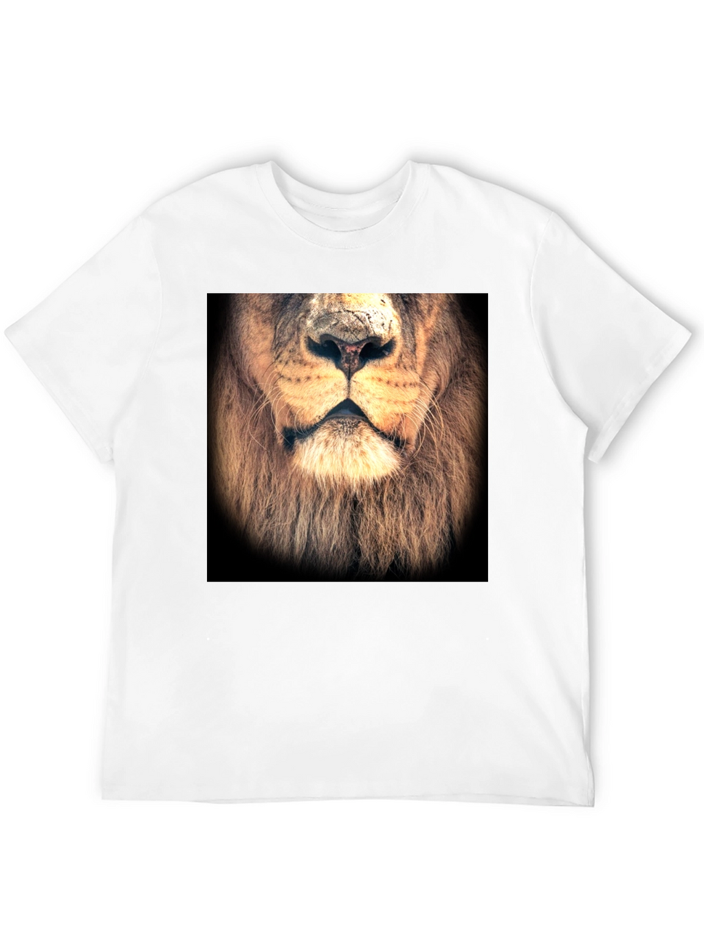 Lion Face Graphic Print Black T-Shirt