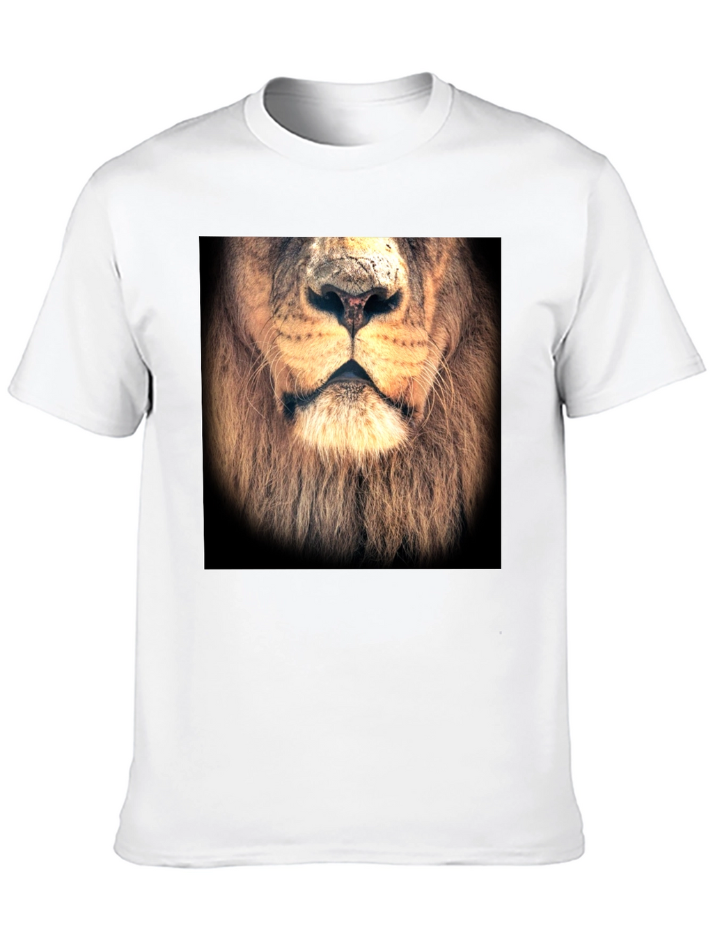Lion Face Graphic Print Black T-Shirt