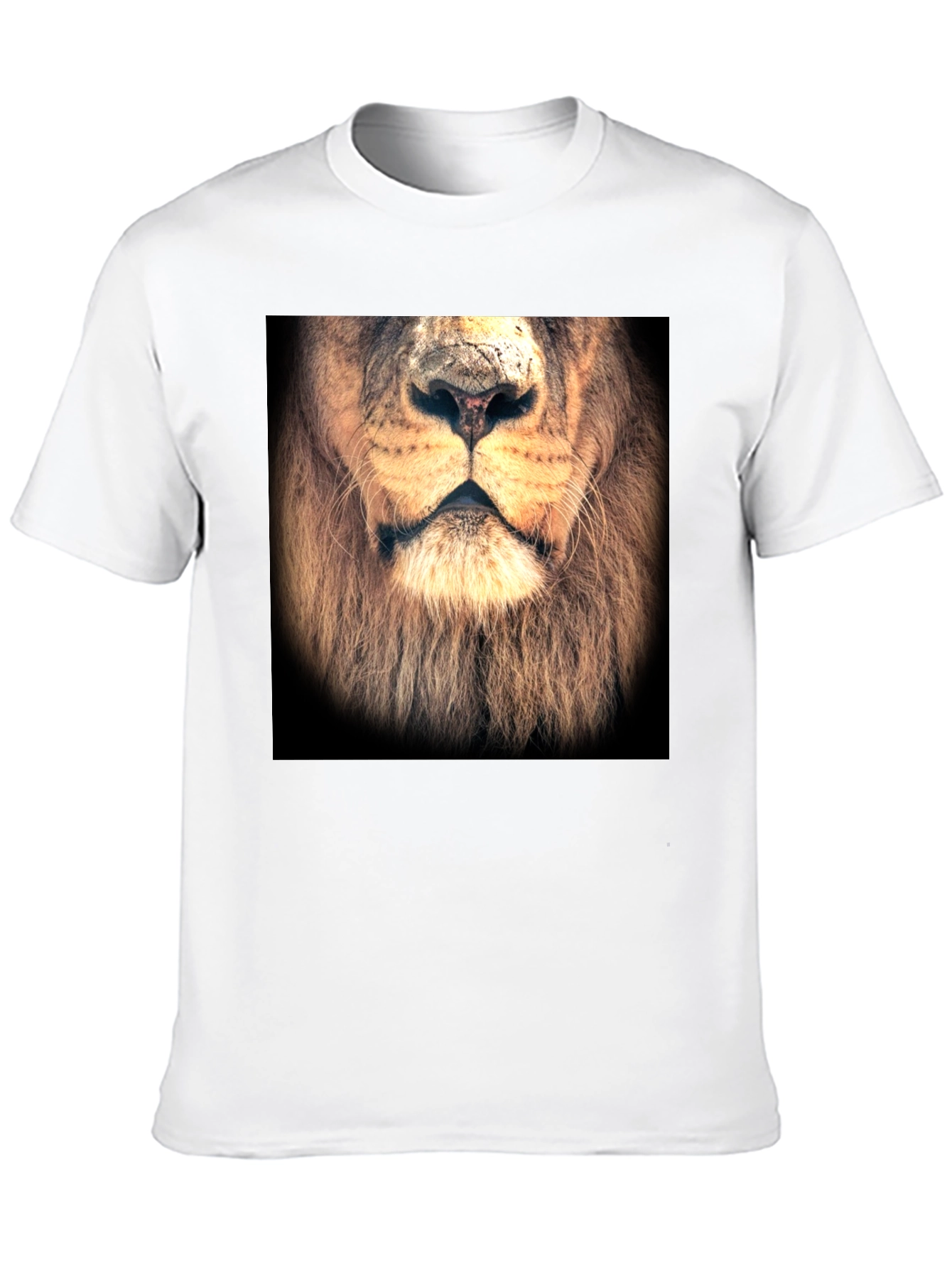 Lion Face Graphic Print Black T-Shirt