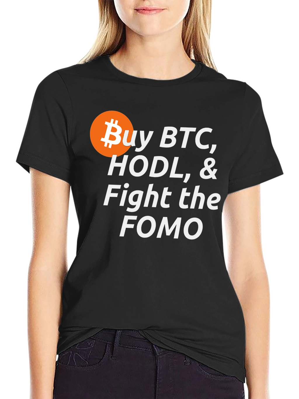 Buy BTC HODL Fight FOMO Crypto T-Shirt