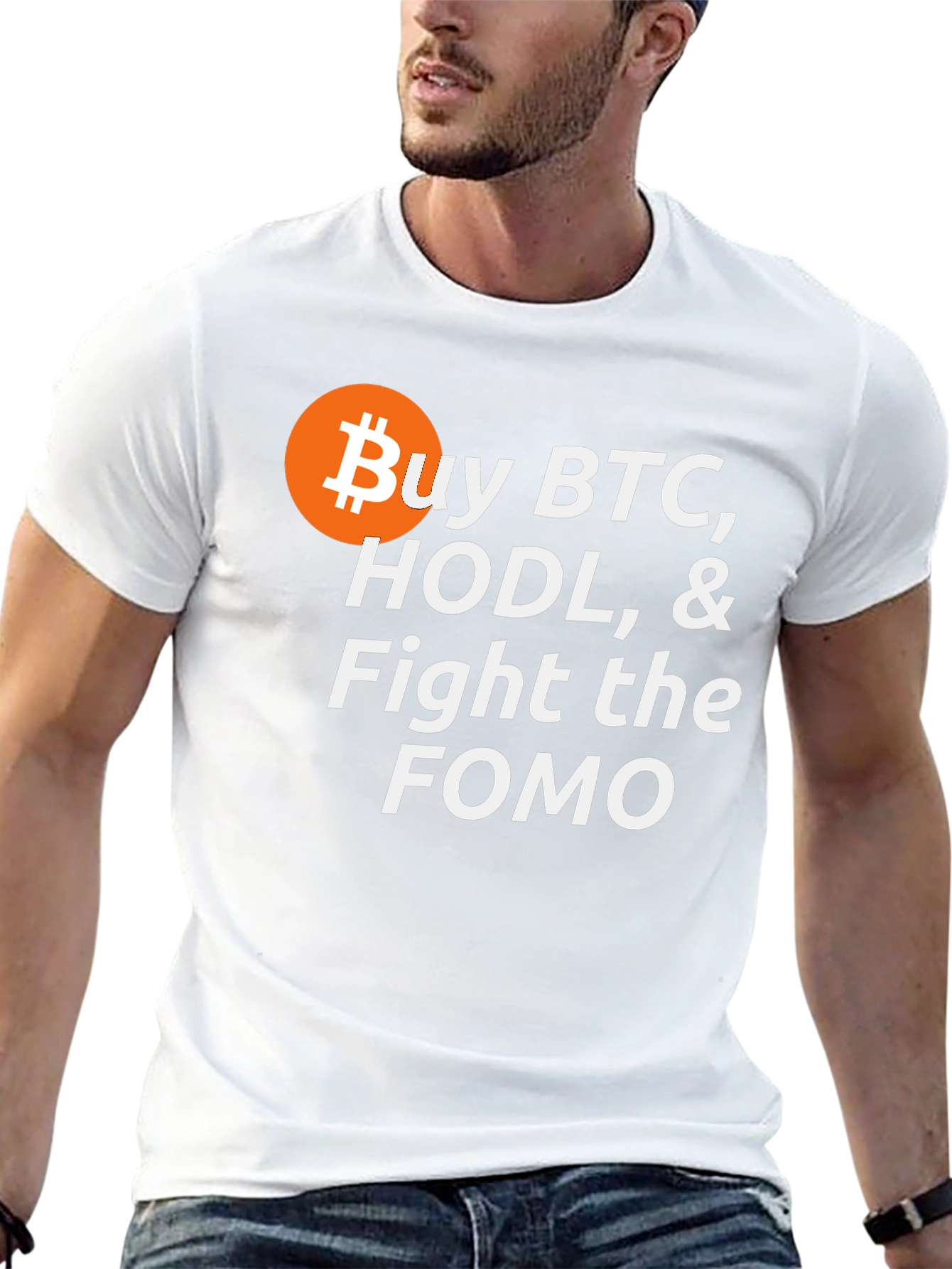 Buy BTC HODL Fight FOMO Crypto T-Shirt