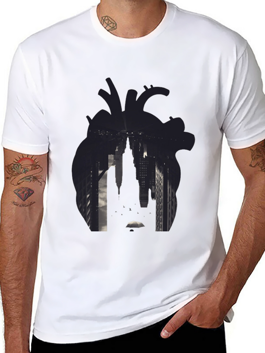 Heart Cityscape Graphic T-Shirt