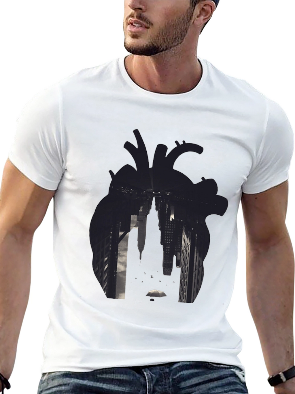 Heart Cityscape Graphic T-Shirt