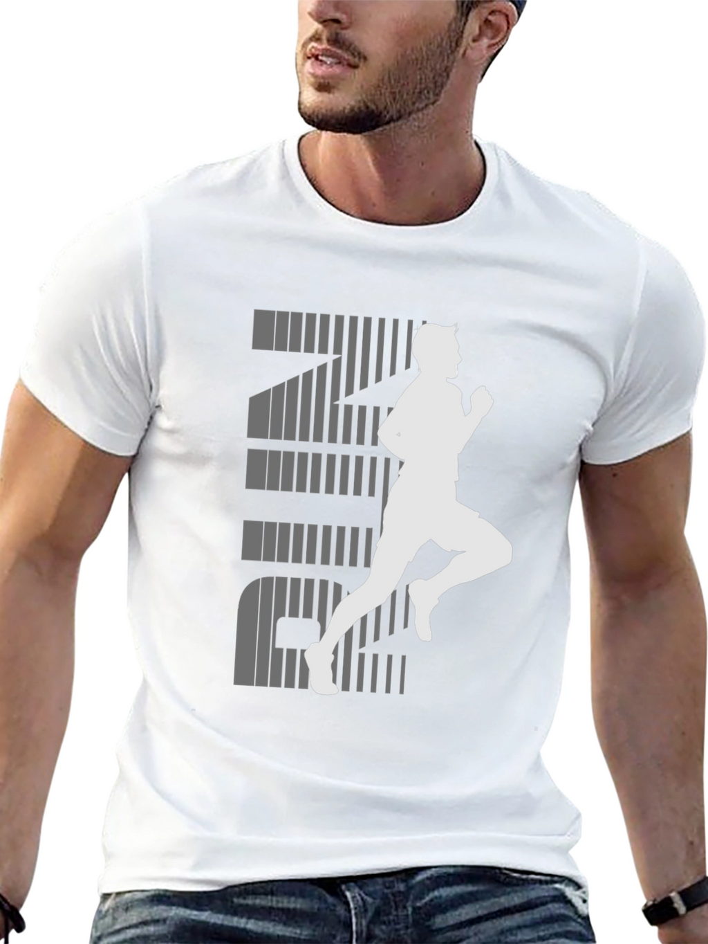 Mens Black RUN Graphic Tee