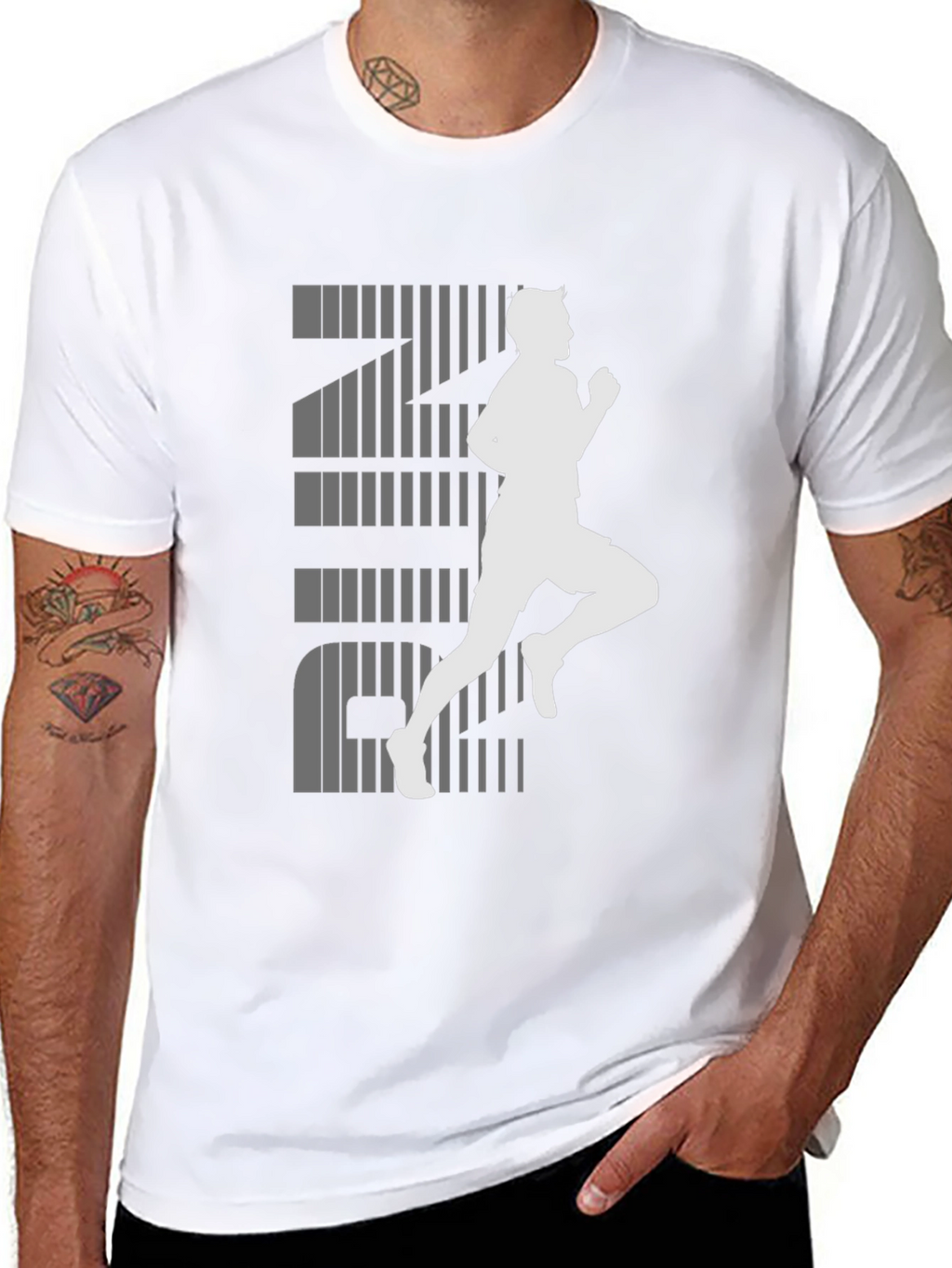 Mens Black RUN Graphic Tee