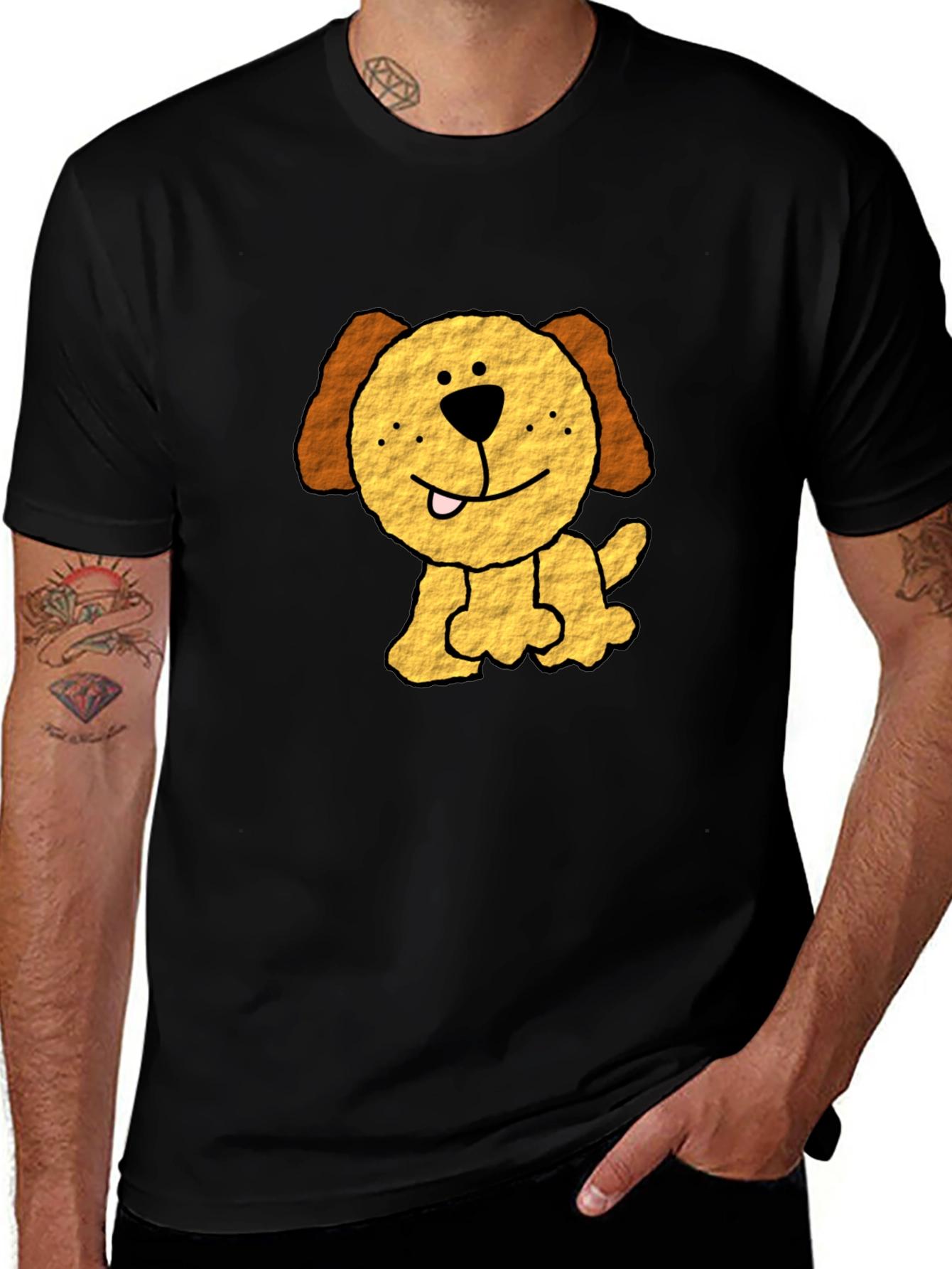 Dog Graphic Black T-Shirt