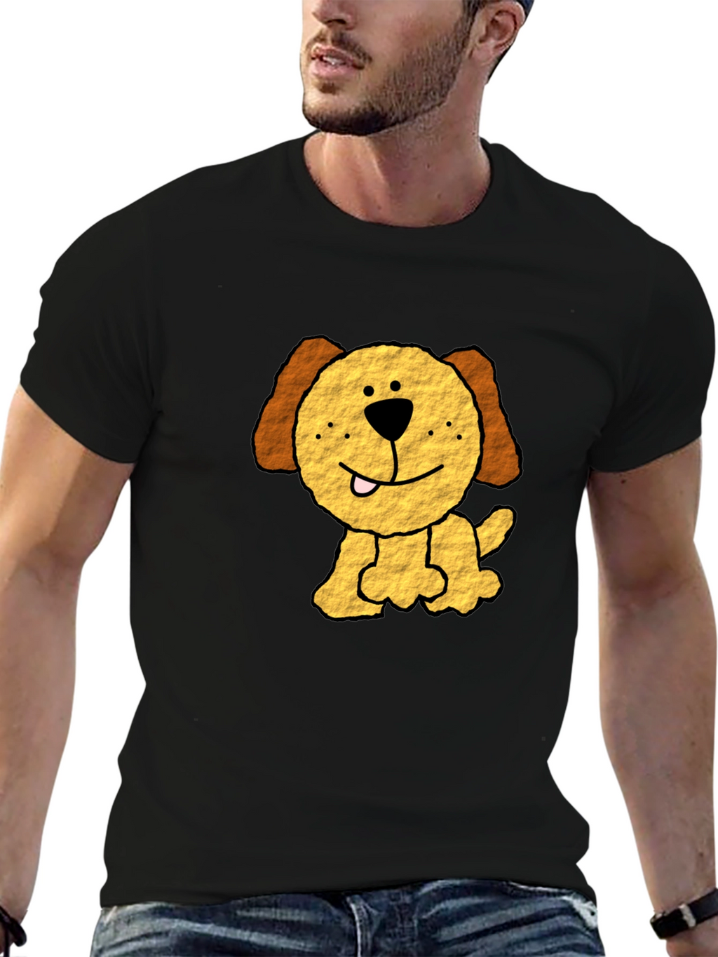 Dog Graphic Black T-Shirt
