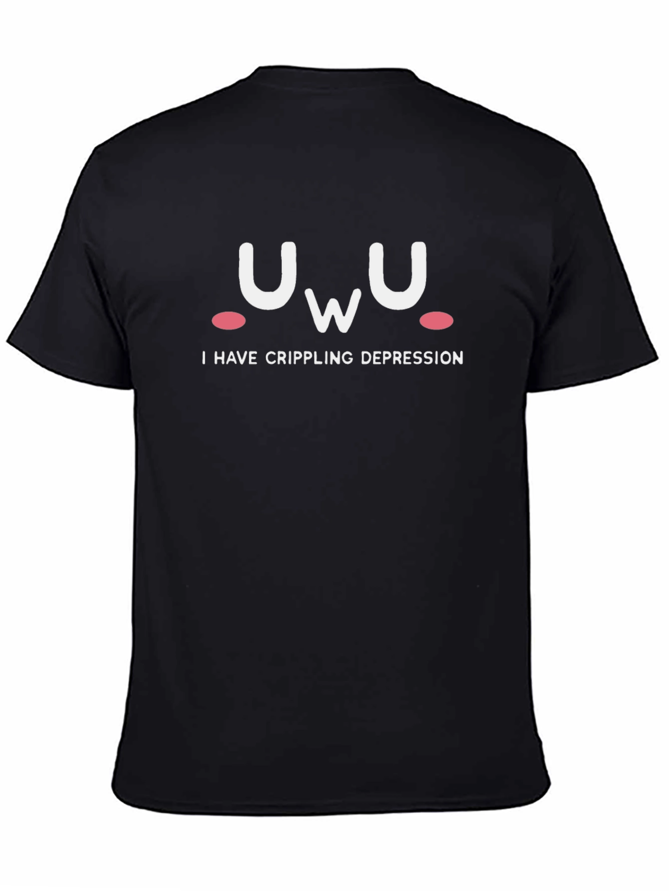 UwU Crippling Depression Graphic Tee - Soft Black T-Shirt