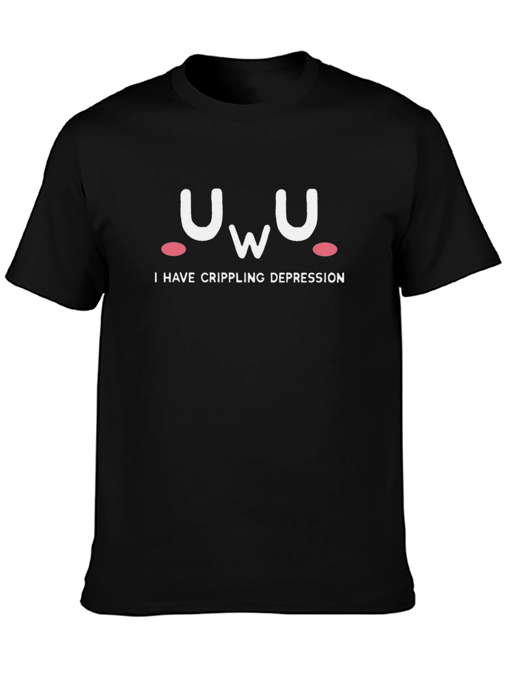 UwU Crippling Depression Graphic Tee - Soft Black T-Shirt