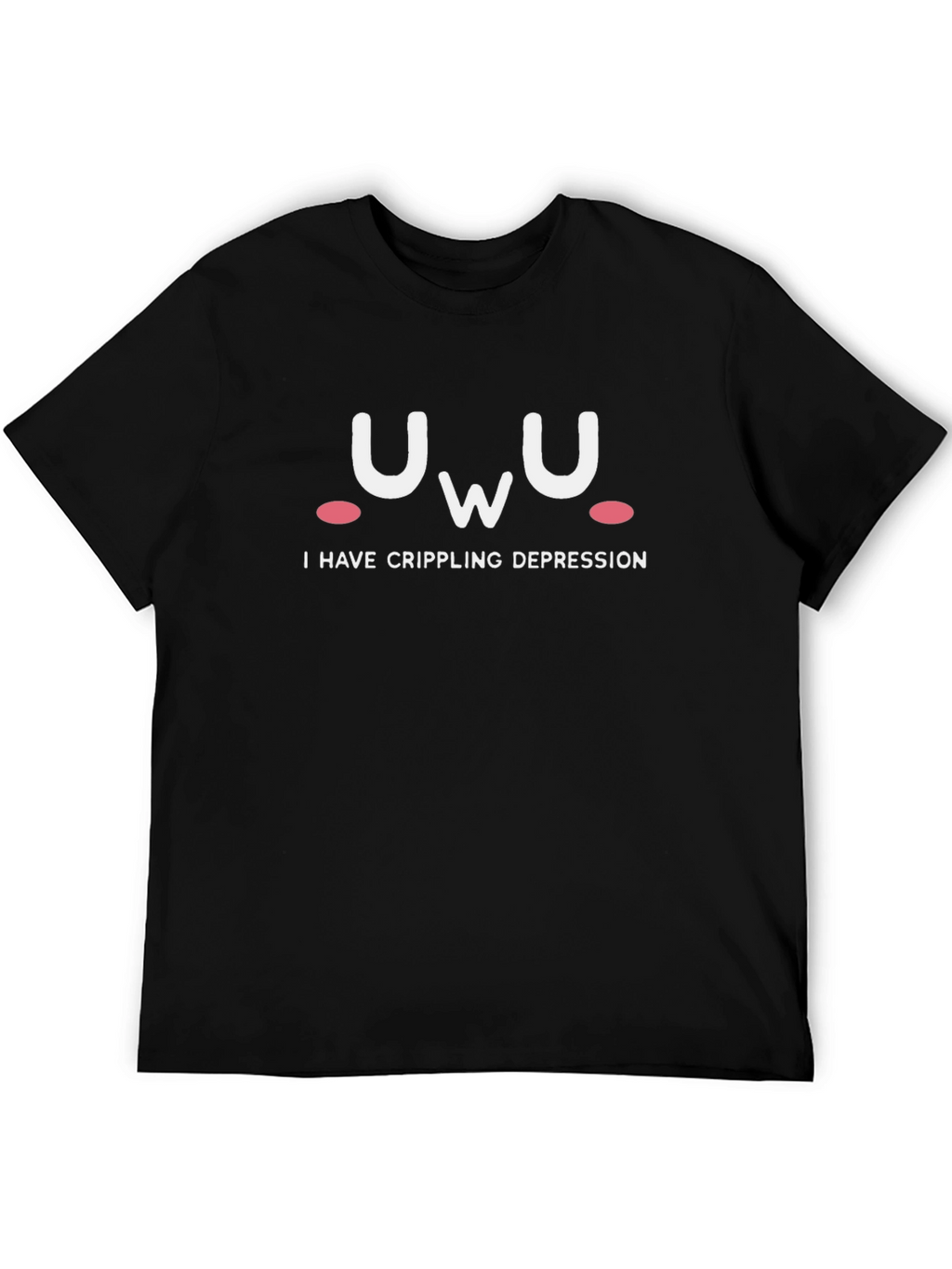 UwU Crippling Depression Graphic Tee - Soft Black T-Shirt