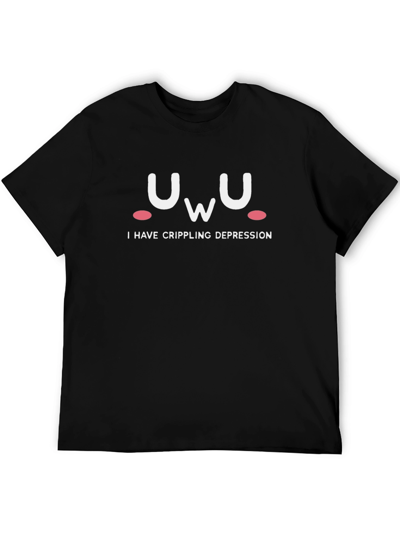 UwU Crippling Depression Graphic Tee - Soft Black T-Shirt