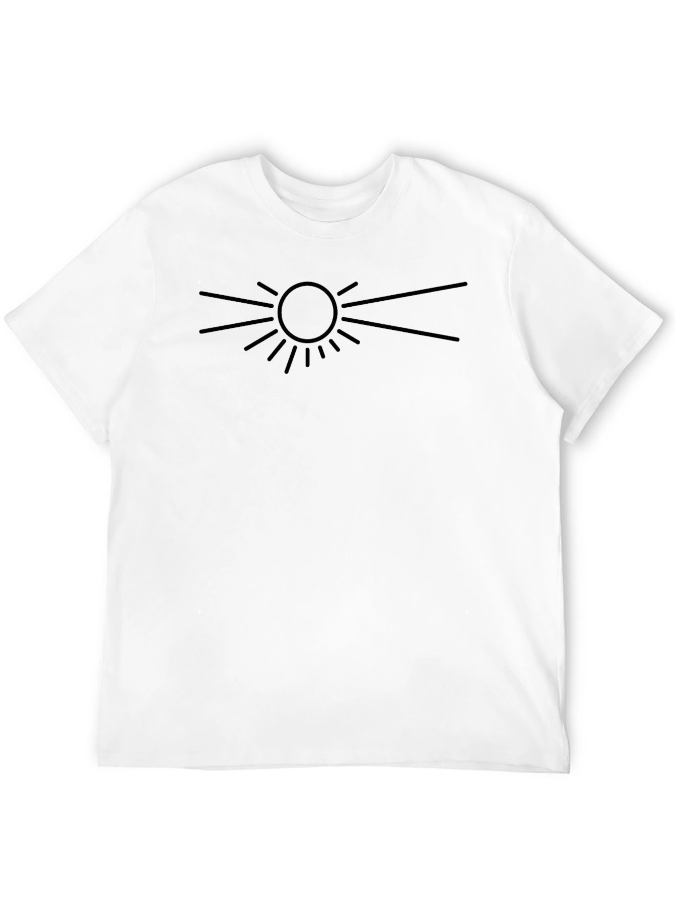 Graphic Print T-Shirt - Black Sun Design