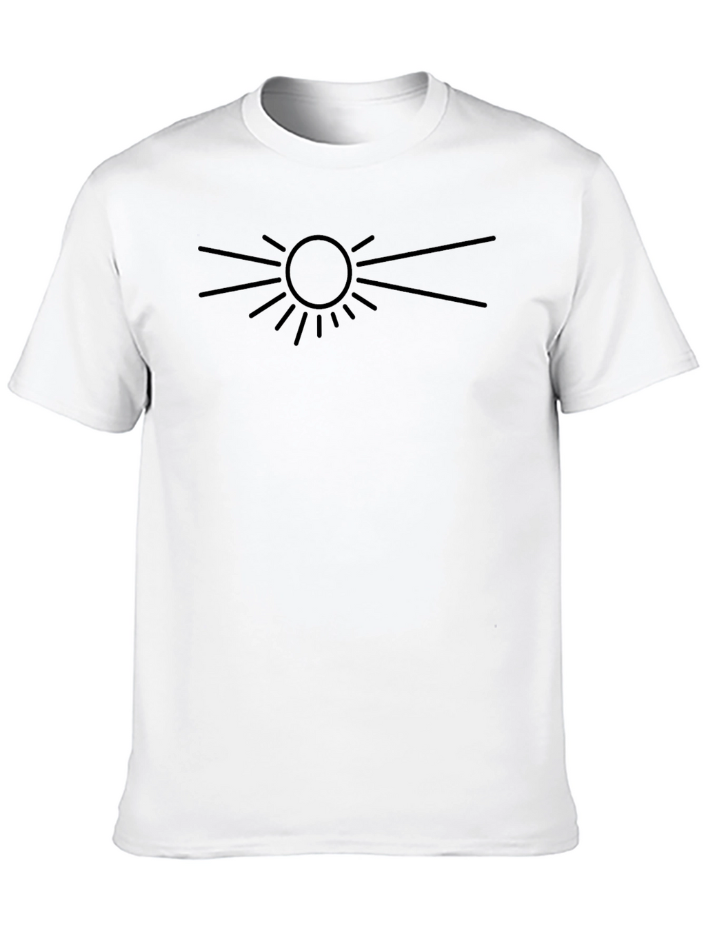 Graphic Print T-Shirt - Black Sun Design