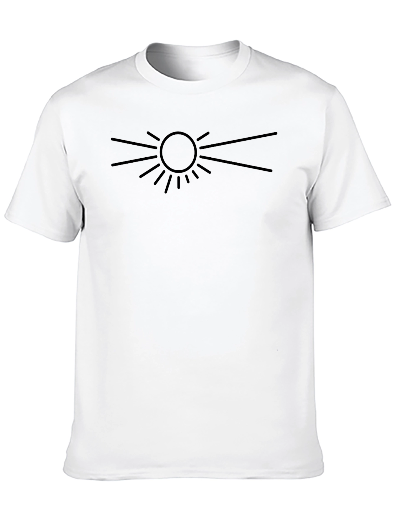 Graphic Print T-Shirt - Black Sun Design
