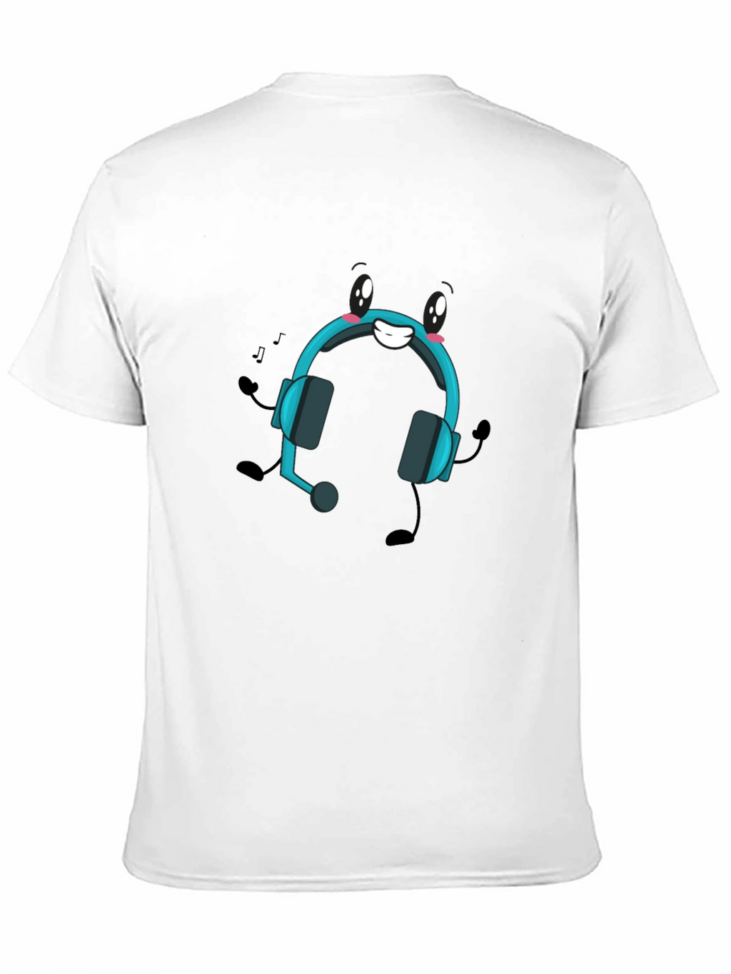 Cartoon Headphone Black T-Shirt