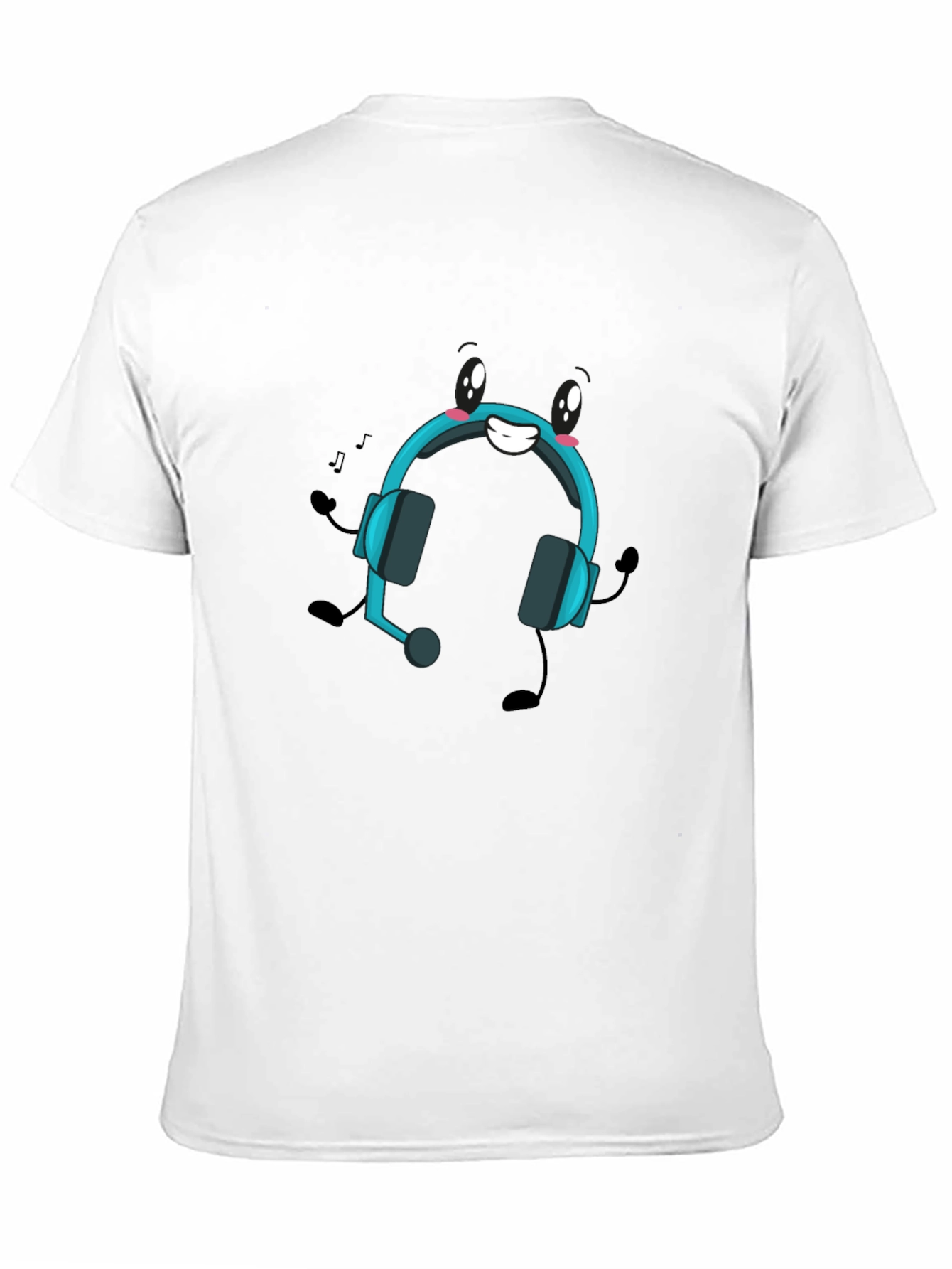 Cartoon Headphone Black T-Shirt