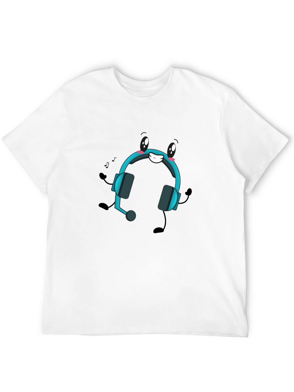 Cartoon Headphone Black T-Shirt