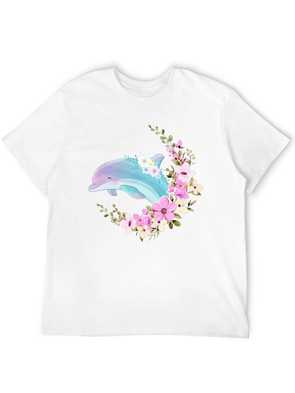 Dolphin Floral T-Shirt - Black