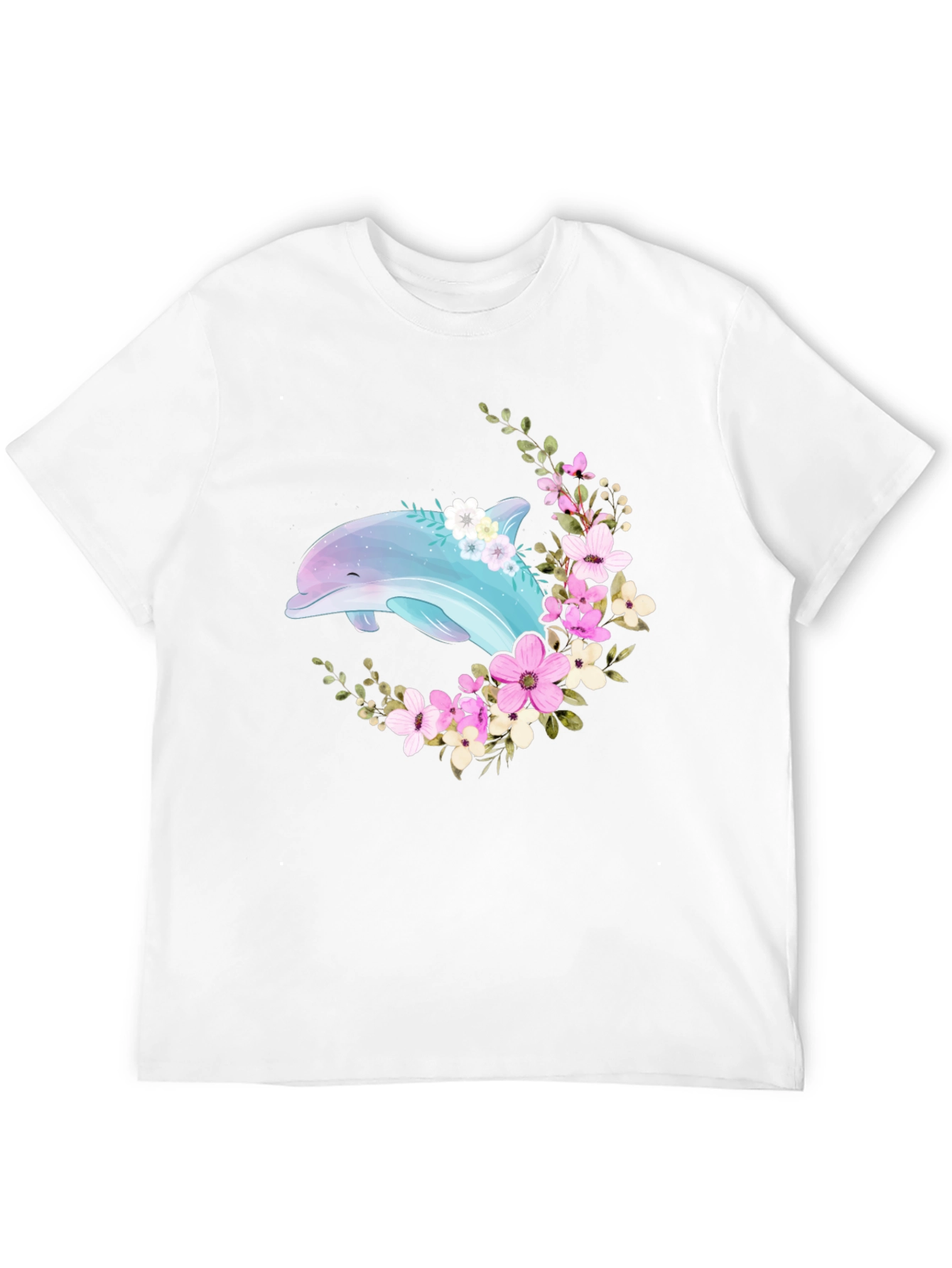 Dolphin Floral T-Shirt - Black