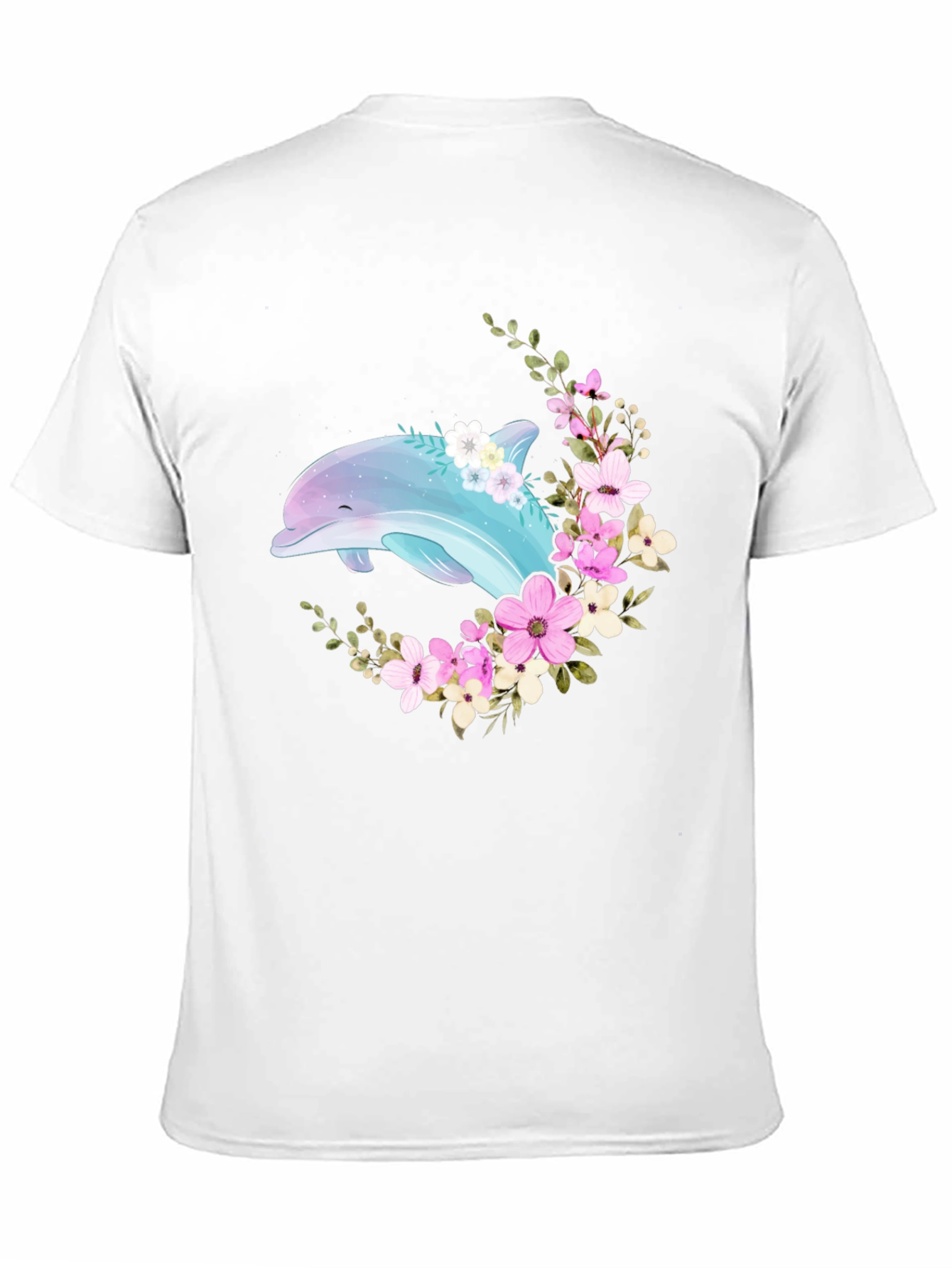 Dolphin Floral T-Shirt - Black