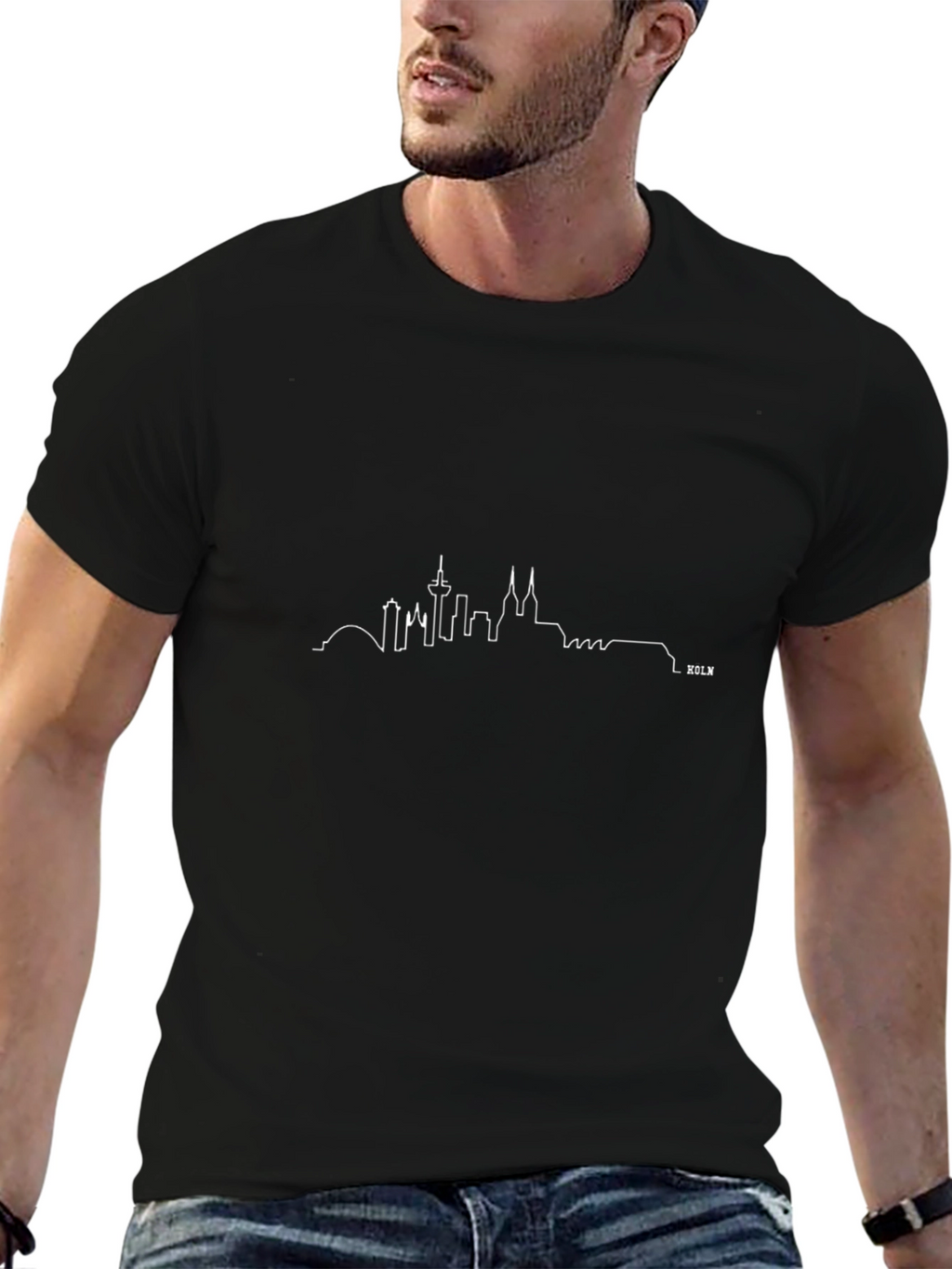 Cologne Skyline Graphic Tee - Black