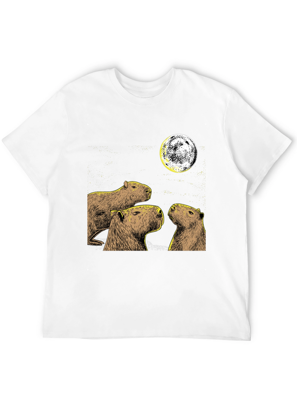 Capybara Moon Black T-Shirt