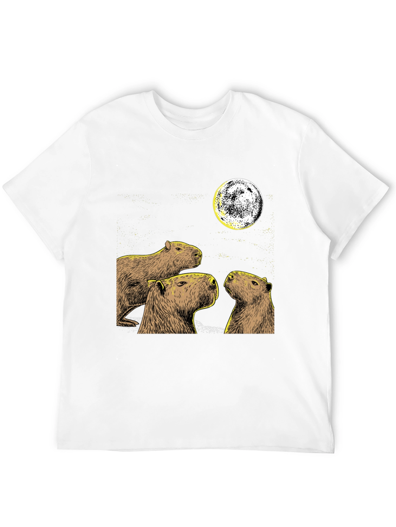Capybara Moon Black T-Shirt