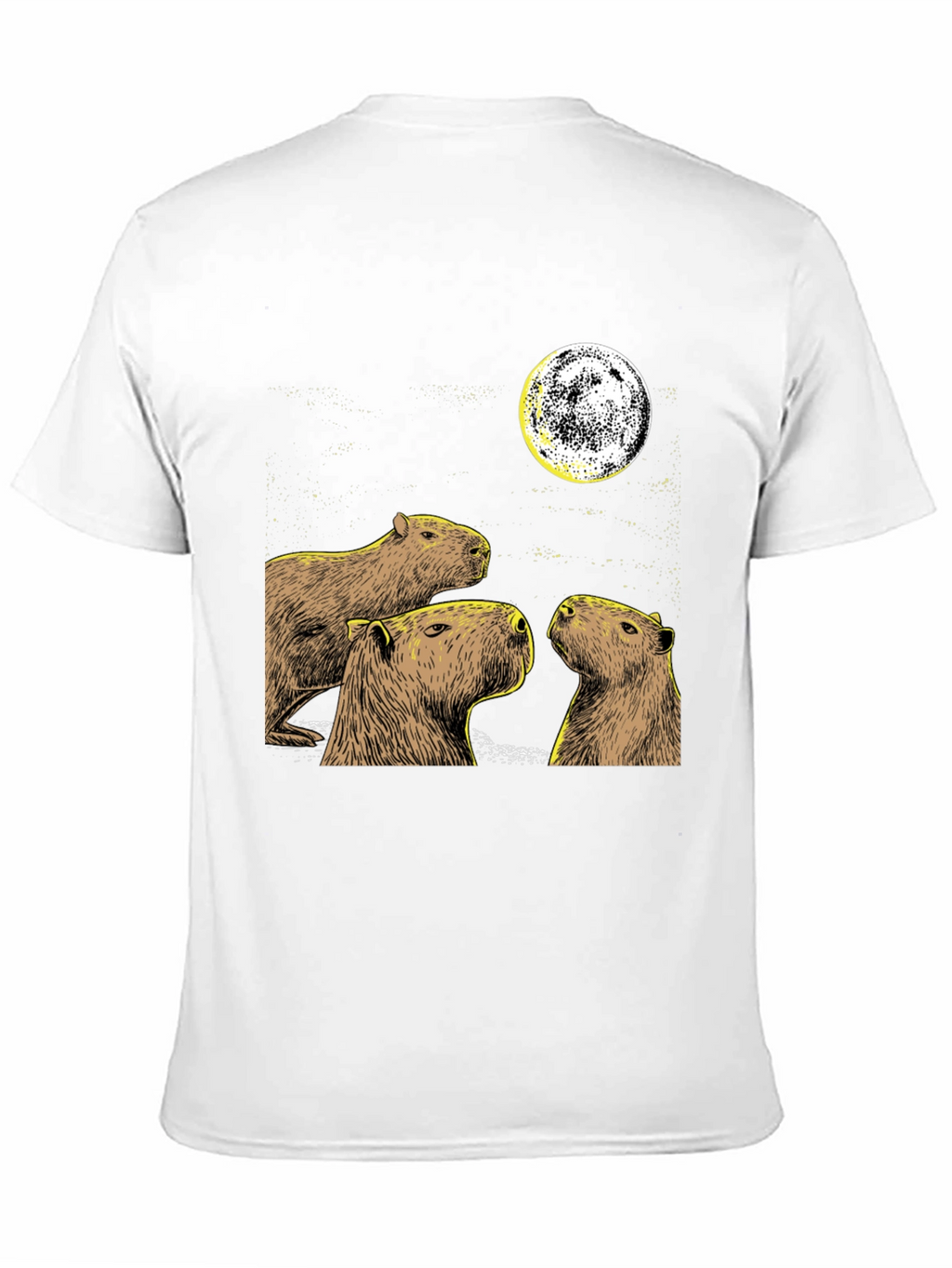 Capybara Moon Black T-Shirt