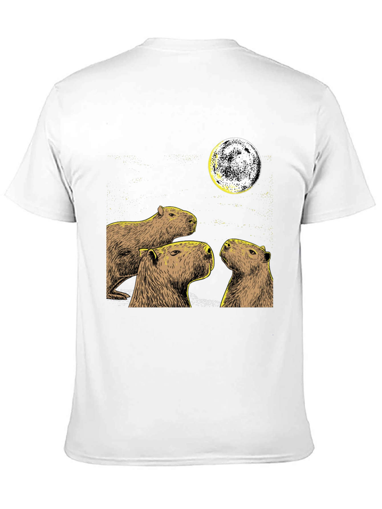 Capybara Moon Black T-Shirt