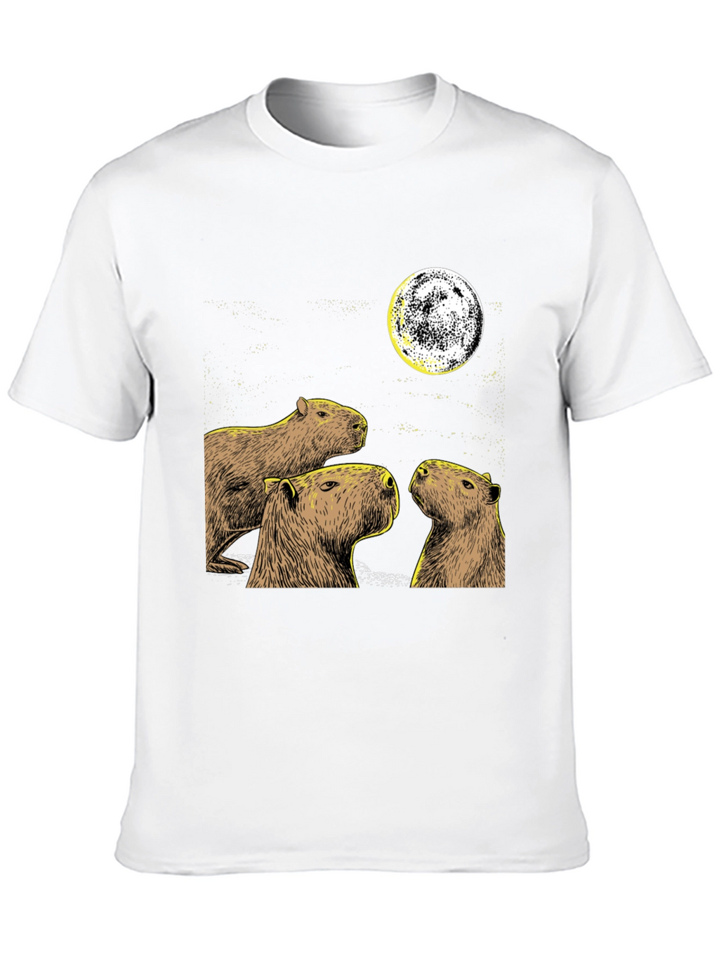 Capybara Moon Black T-Shirt
