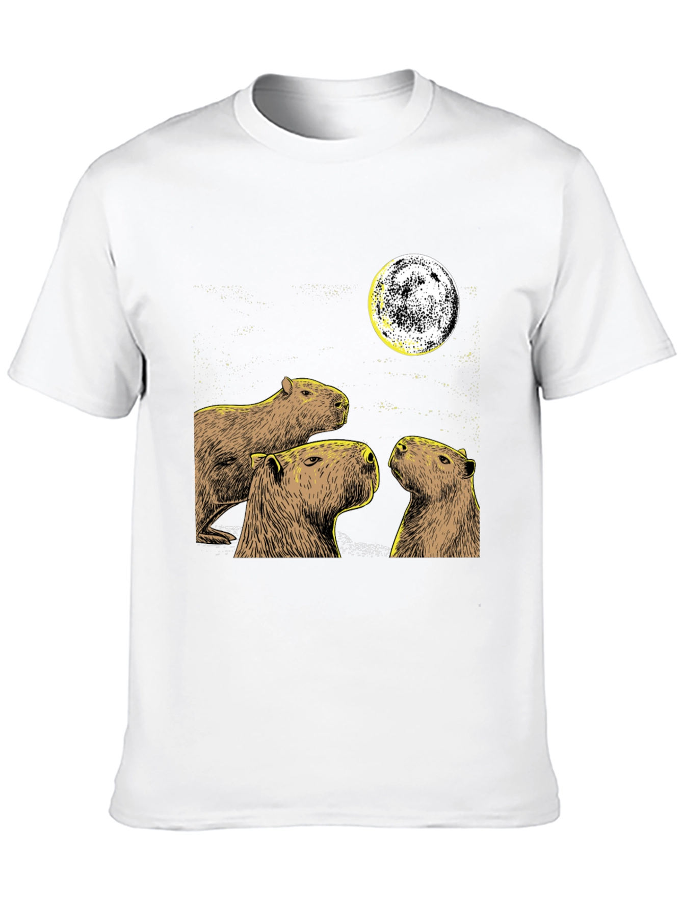 Capybara Moon Black T-Shirt
