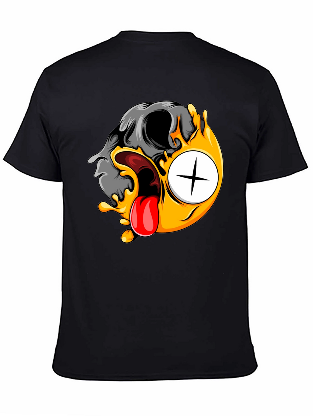 Skull Emoji Graphic Tee - Black