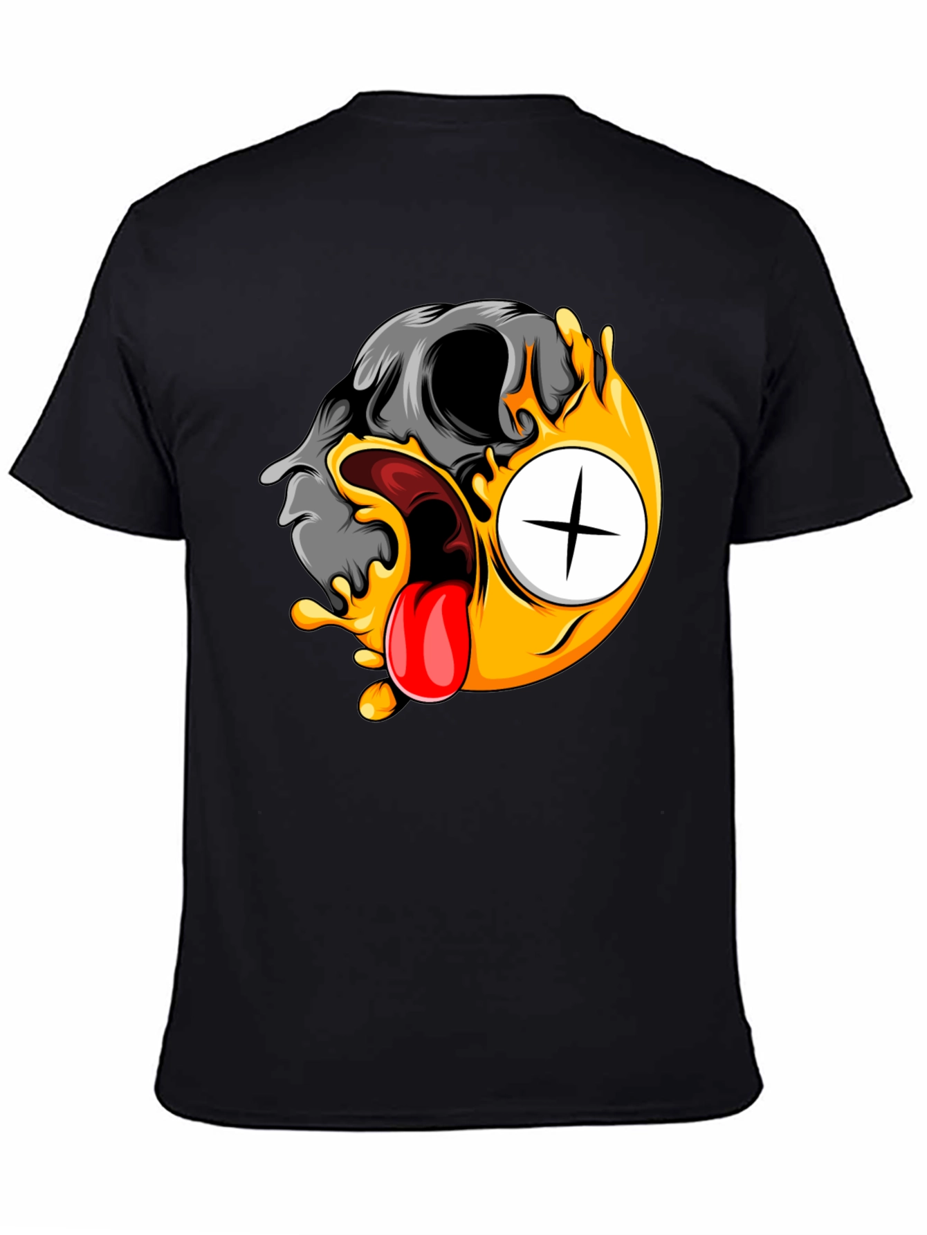 Skull Emoji Graphic Tee - Black