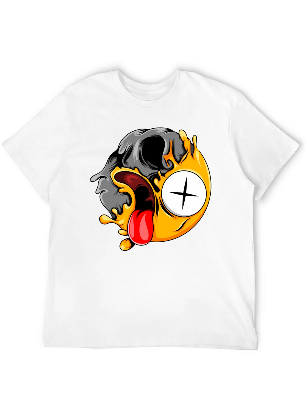 Skull Emoji Graphic Tee - Black