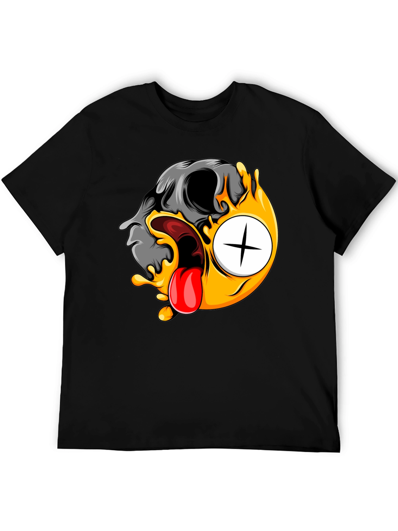 Skull Emoji Graphic Tee - Black