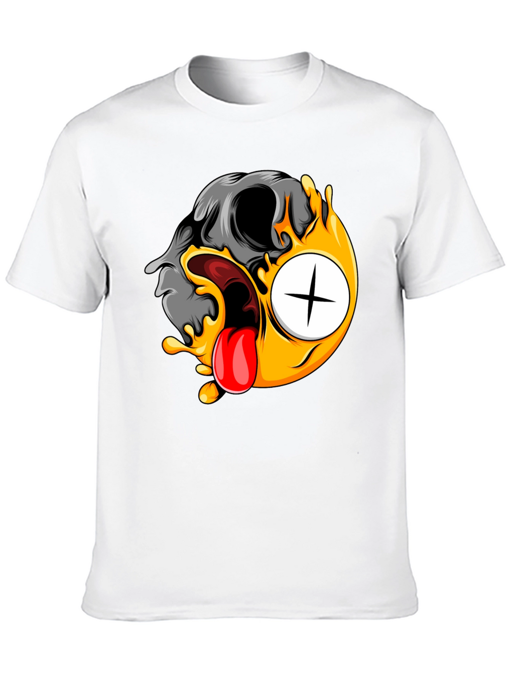 Skull Emoji Graphic Tee - Black