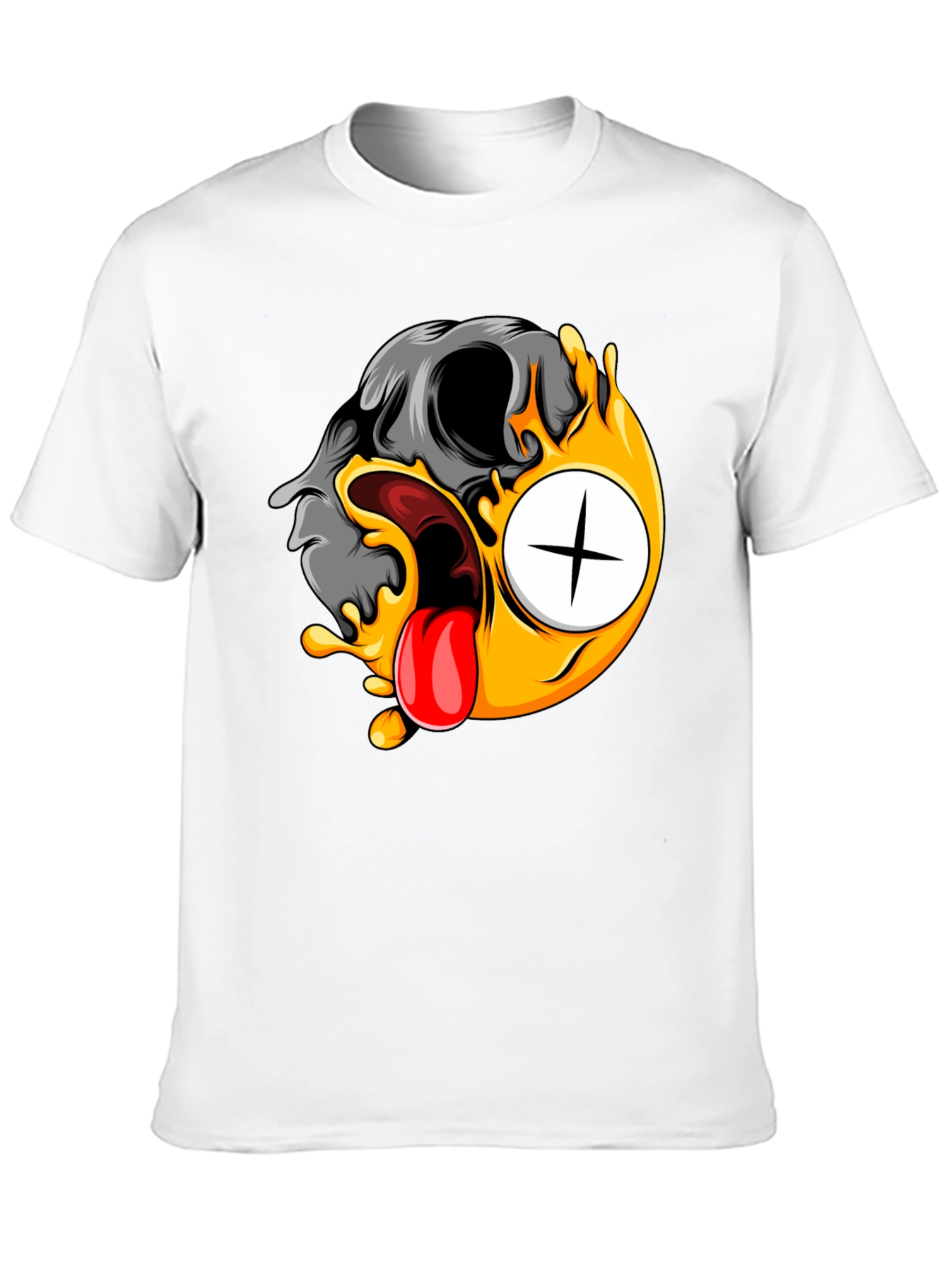 Skull Emoji Graphic Tee - Black