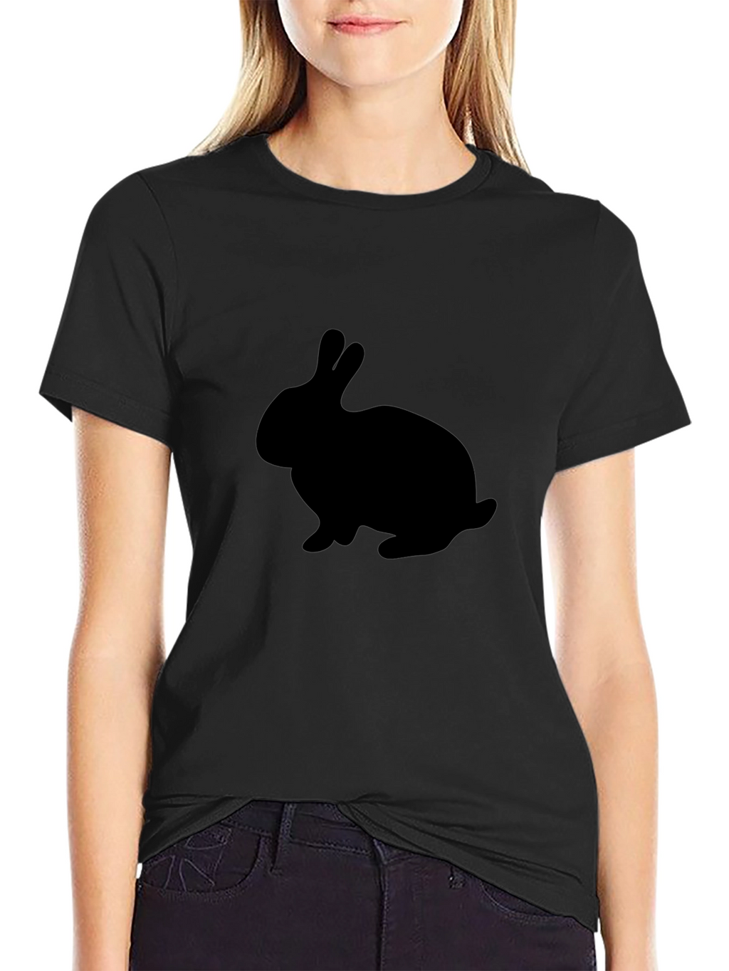 Black Rabbit Silhouette Graphic T-Shirt