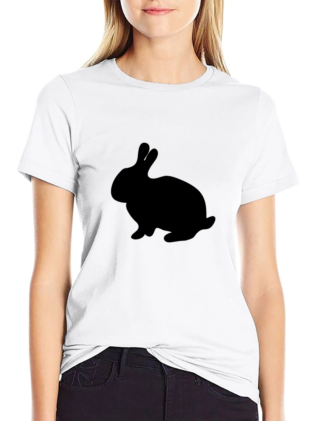 Black Rabbit Silhouette Graphic T-Shirt