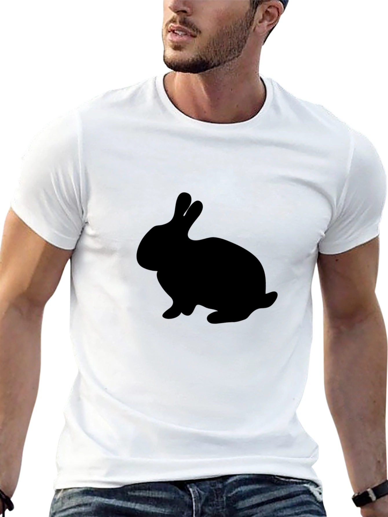 Black Rabbit Silhouette Graphic T-Shirt