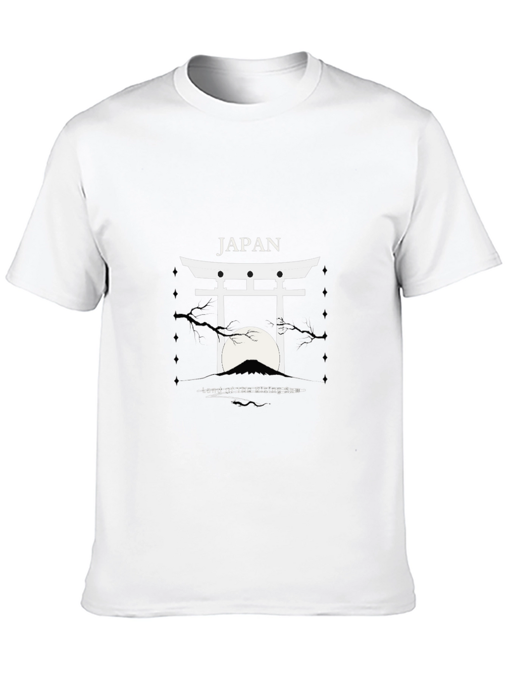 Japan Torii Gate T-Shirt Black Cotton Graphic Tee