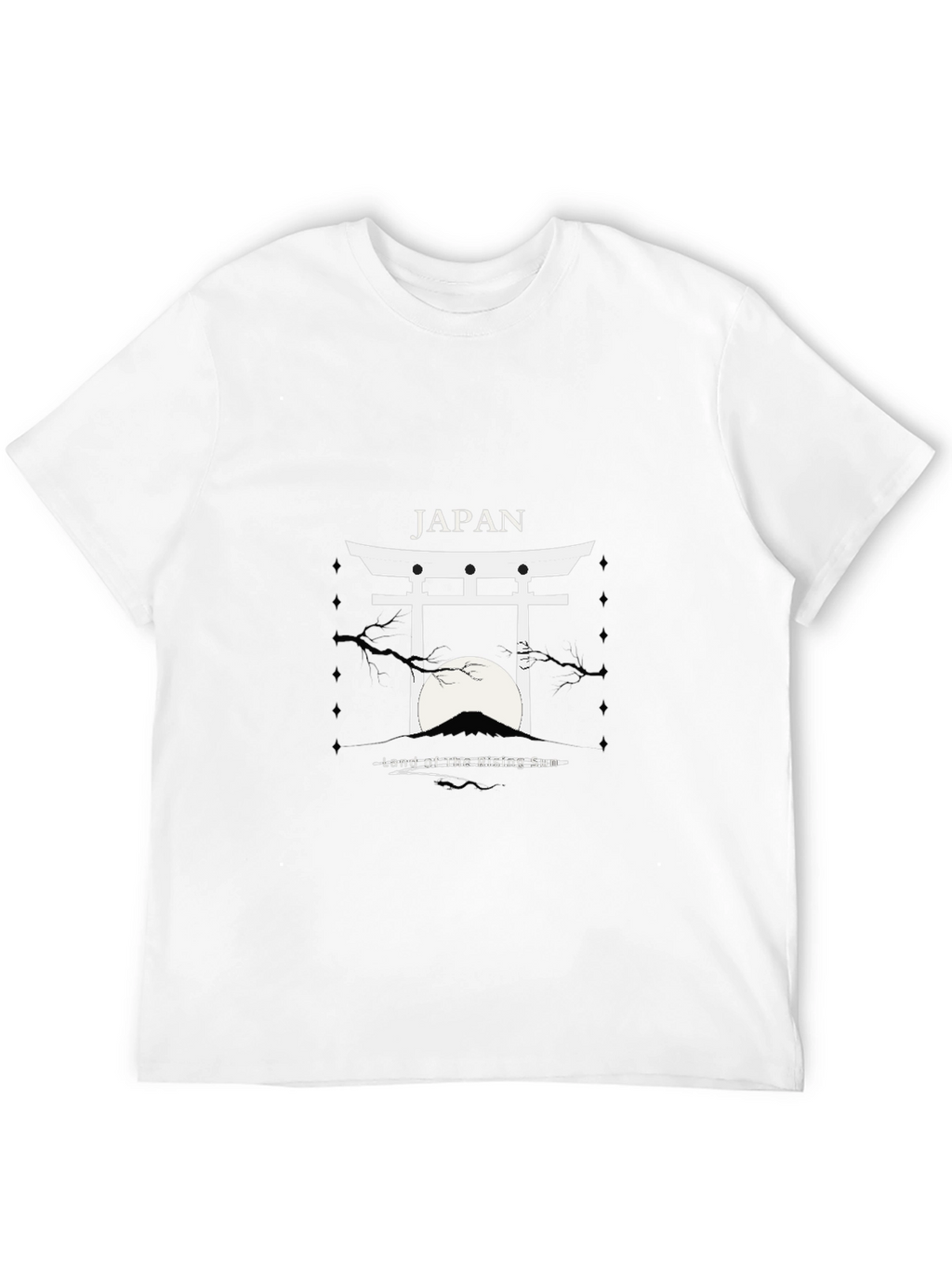 Japan Torii Gate T-Shirt Black Cotton Graphic Tee